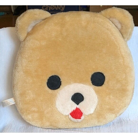 House of Lloyd Teddy Pillow Plush Bear Time Mat Cushion Face Seat Round Head Vtg - Picture 10 of 10